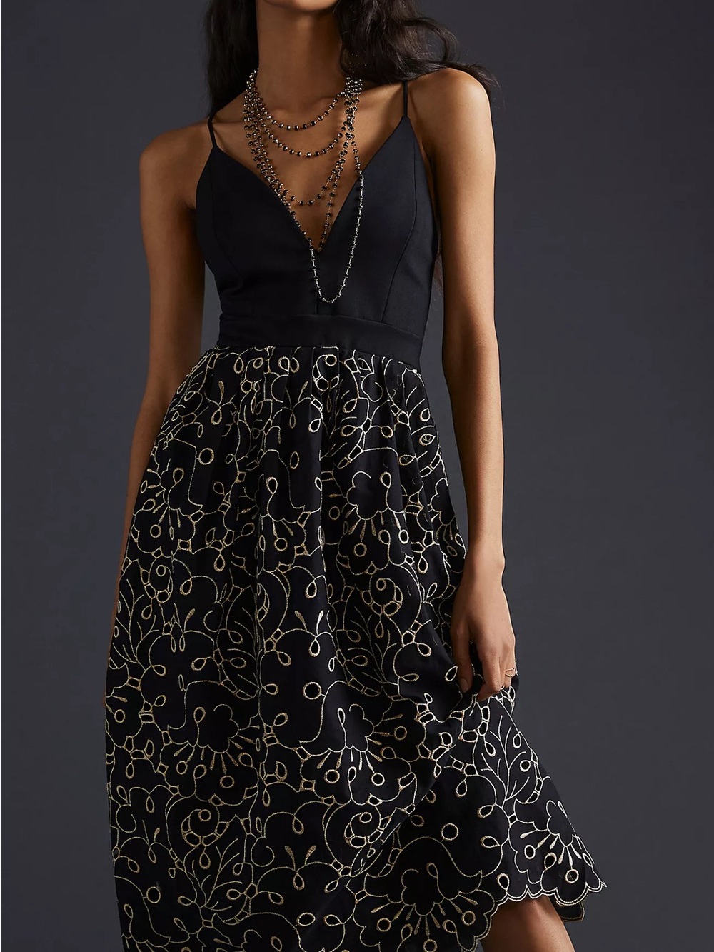 Anthropologie NWT Maeve Eyelet Midi Dress size SP